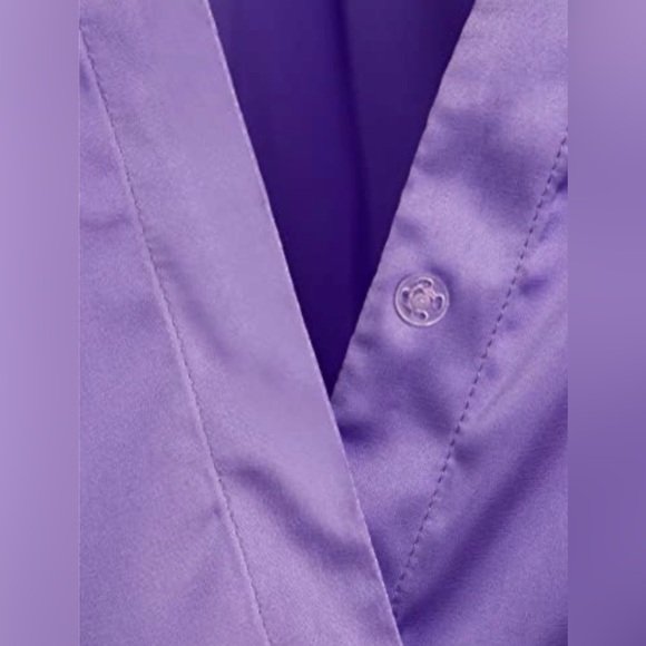 SHEIN X MONACO Solid Button Front Satin Dress - Picture 3 of 4